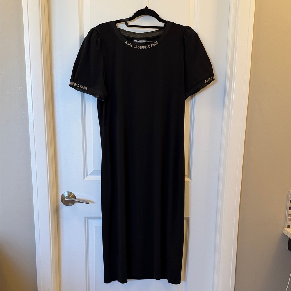 Karl Lagerfeld Elegant Black Midi Dress